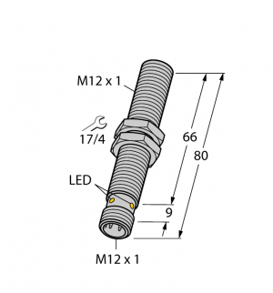 BI4U-EM12WD-VP6X-H1141 L80 Индуктивный датчик Turck