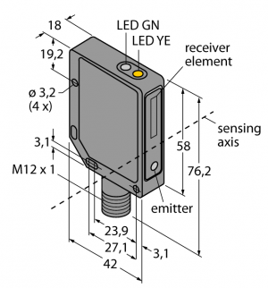 QMT42VP6FF750Q Фотоэлектрический датчик Turck